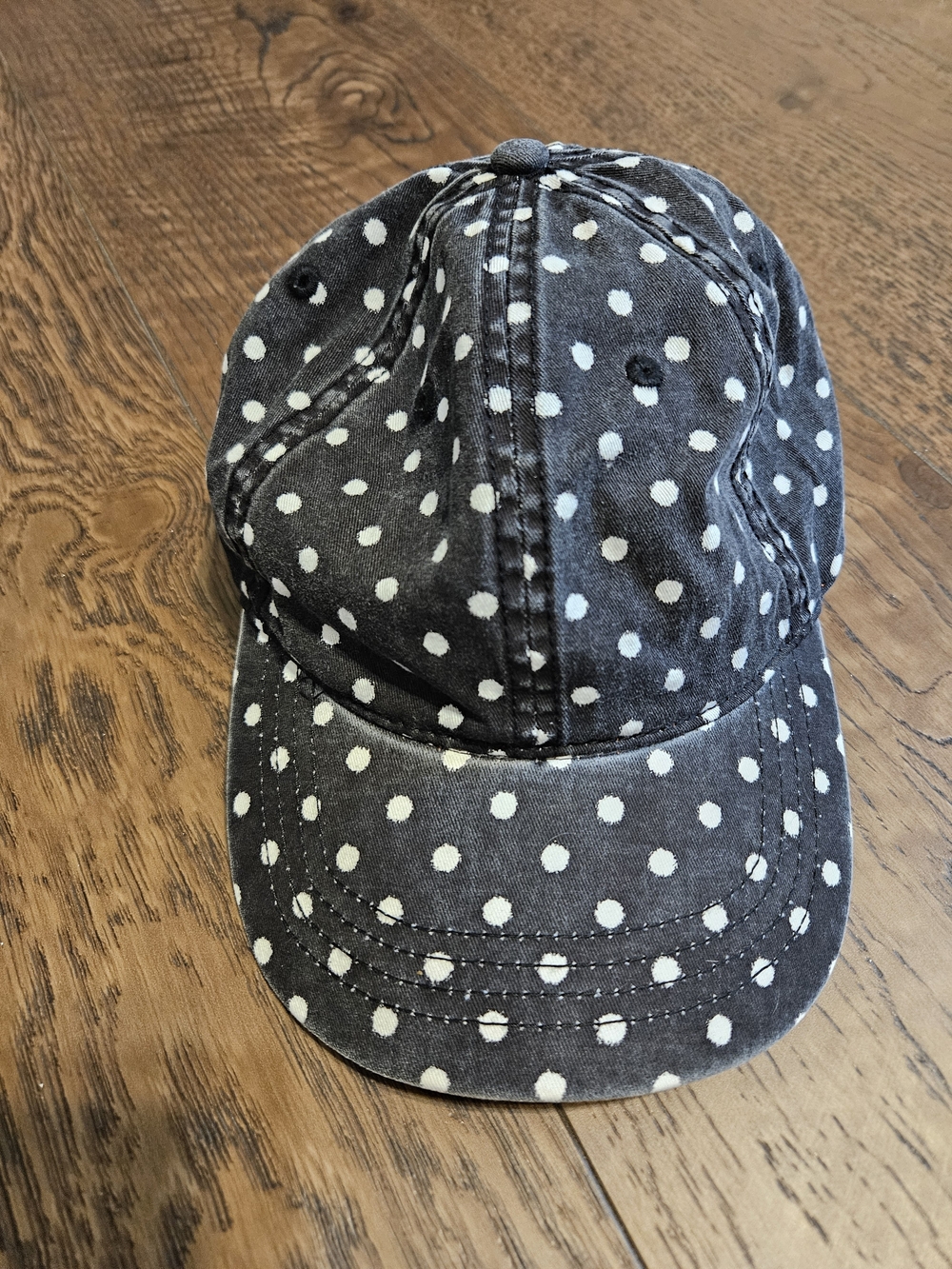 Time and Tru Black Polka Dot Baseball Cap